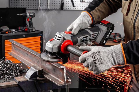 Akkus sarokcsiszoló ENERGY+ 18V, 125mm, 8500/perc, gyors burkolatállítás, akku nélkül