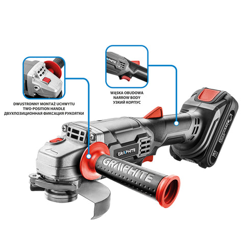 Akkus sarokcsiszoló ENERGY+ 18V, 125mm, akku nélkül