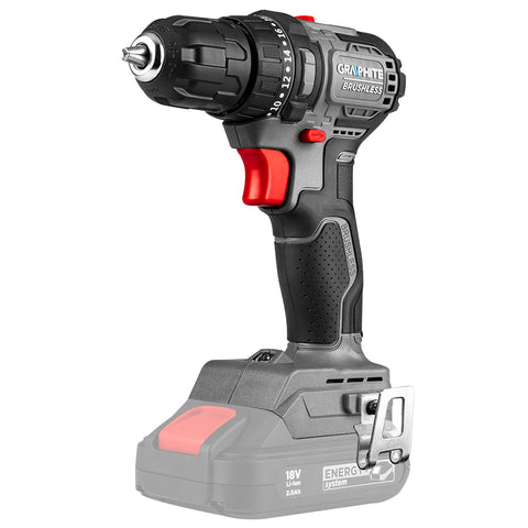 GRAPHITE 58GE139 Akkus szénkefementes fúró, csavarozó, Energy+, 18V Kompakt méret, 10mm-es tokmány, akku nélkül