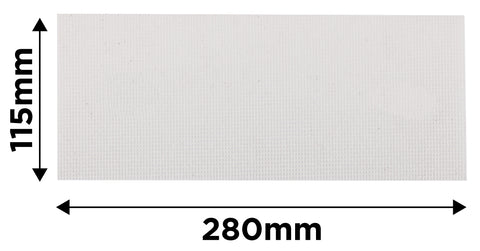 Csiszolóháló fehér 115x280mm, fa, fém, műanyag, űveg, gipszkarton csiszoláshoz, P80, min. rendelés: 3db
