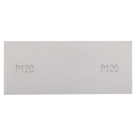 Csiszolóháló fehér 115x280mm, fa, fém, műanyag, űveg, gipszkarton csiszoláshoz, P120, min. rendelés: 3db