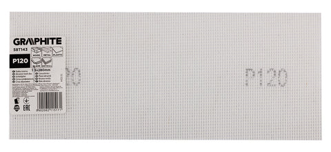 Csiszolóháló fehér 115x280mm, fa, fém, műanyag, űveg, gipszkarton csiszoláshoz, P120, min. rendelés: 3db