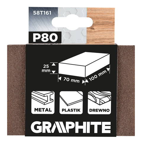 Csiszolószivacs 70x25x100mm, P80, min.rendelés: 3db