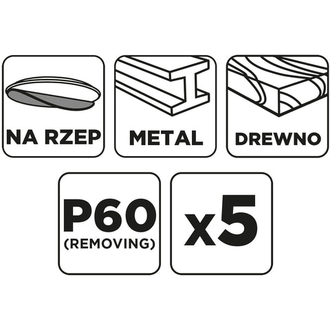Csiszolókorong tépőzáras 150mm, P60, 5db, min.rendelés: 3db