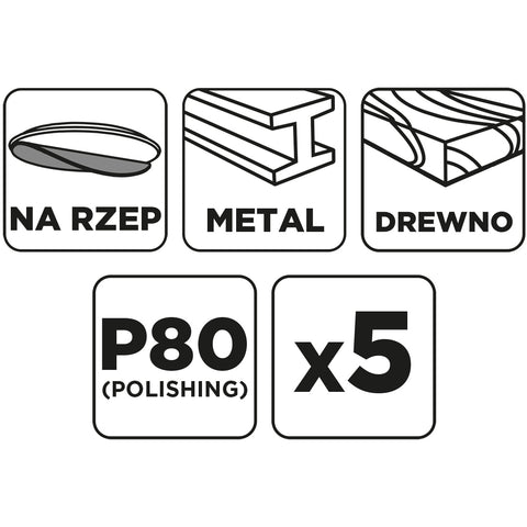 Csiszolókorong tépőzáras 150mm, P80, 5db, min.rendelés: 3db