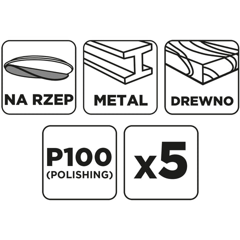 Csiszolókorong tépőzáras 150mm, P100, 5db, min.rendelés: 3db