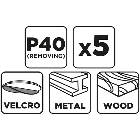 Csiszolókorong tépőzáras 125mm, P40, 5db, min.rendelés: 3db