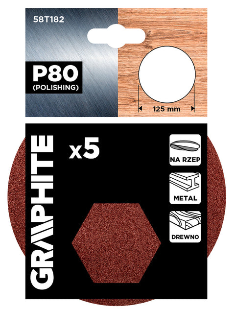 Csiszolókorong tépőzáras 125mm, P80, 5db, min.rendelés: 3db