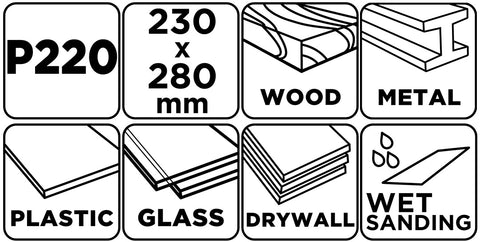 Vizes csiszolópapír 230x280mm, P220, min. rendelés: 5db
