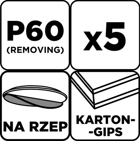 Csiszolókorong perforált, tépőzáras 225mm, P60, 5db