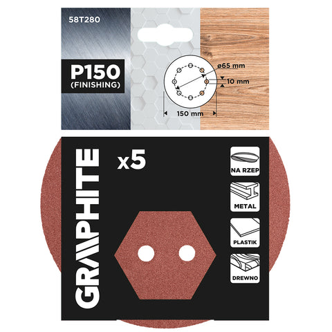 Csiszolókorong tépőzáras 150mm, P150, 8 lyukas, 5db