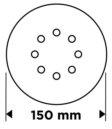 Csiszolókorong tépőzáras, 150mm, P80, 8 lyukkal, 5db, min. rendelés: 3cs