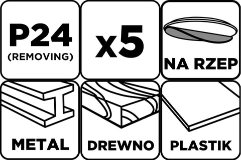 Csiszolókorong tépőzáras 125mm, P24, 8 lyukkal, 5db, min. rendelés: 3cs