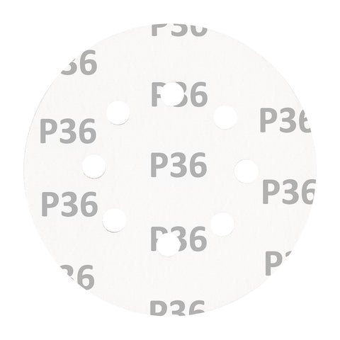 Csiszolókorong tépőzáras, 125mm, P36, 8 lyukkal, 5db, min. rendelés: 3cs
