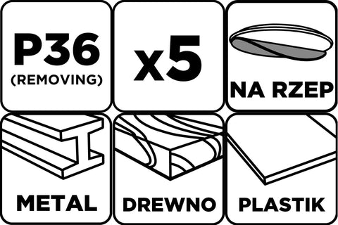 Csiszolókorong tépőzáras, 125mm, P36, 8 lyukkal, 5db, min. rendelés: 3cs