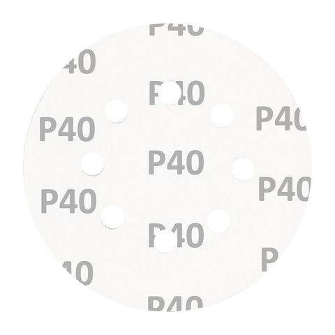 Csiszolókorong tépőzáras, 125mm, P40, 8 lyukkal, 5db, min. rendelés: 3cs