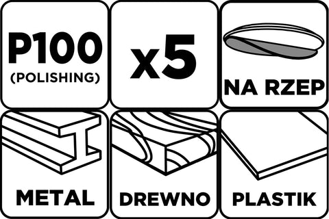 Csiszolókorong tépőzáras 125mm, P100, 8 lyukkal, 5db, min. rendelés: 3cs