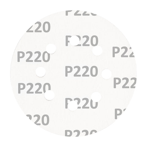 Csiszolókorong tépőzáras, 125mm, P220, 8 lyukkal, 5db, min. rendelés: 3cs