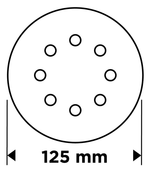 Csiszolókorong tépőzáras, 125mm, P220, 8 lyukkal, 5db, min. rendelés: 3cs