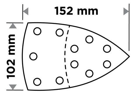 Csiszolópapír tépőzáras delta 102x152mm, P120, 11 lyukas, 5db, min. rendelés: 3cs