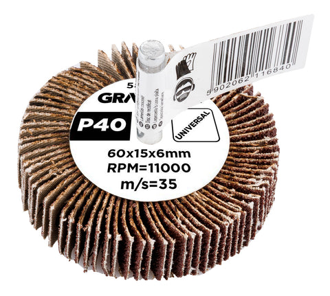 Csiszolókerék csapos 60x15x6mm, P40