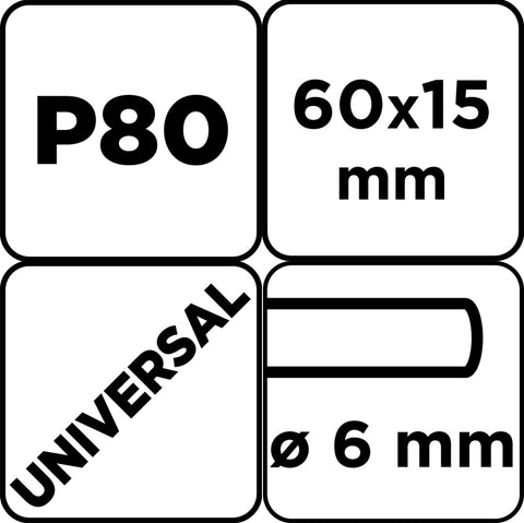 Csiszolókerék csapos 60x15x6mm, P80