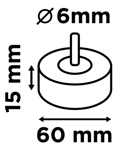 Csiszolókerék csapos 60x15x6mm, P80