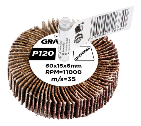Csiszolókerék csapos 60x15x6mm, P120