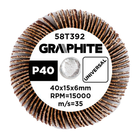 Csiszolókerék csapos 40x15x6mm, P40, min. rendelés: 3db