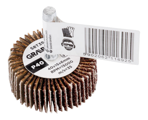 Csiszolókerék csapos 40x15x6mm, P40, min. rendelés: 3db