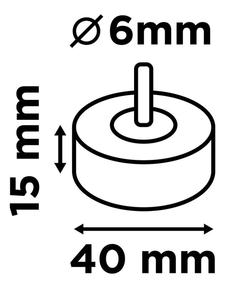 Csiszolókerék csapos 40x15x6mm, P40, min. rendelés: 3db