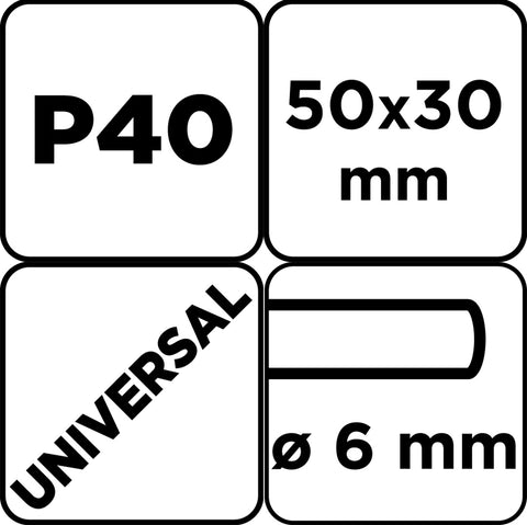 Csiszolókerék csapos 50x30x6mm, P40