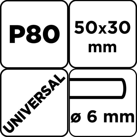 Csiszolókerék csapos 50x30x6mm, P80