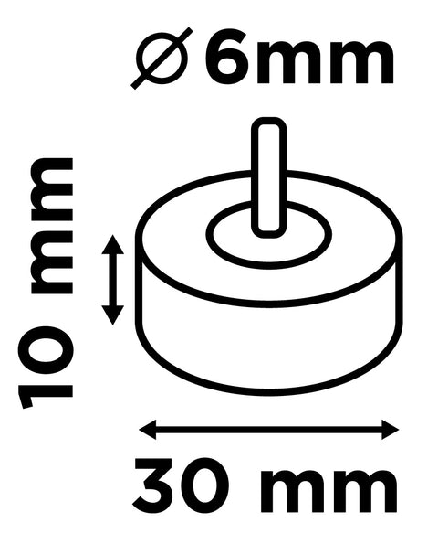 Csiszolókerék csapos 30x10x6mm, P40, min. rendelés: 3db
