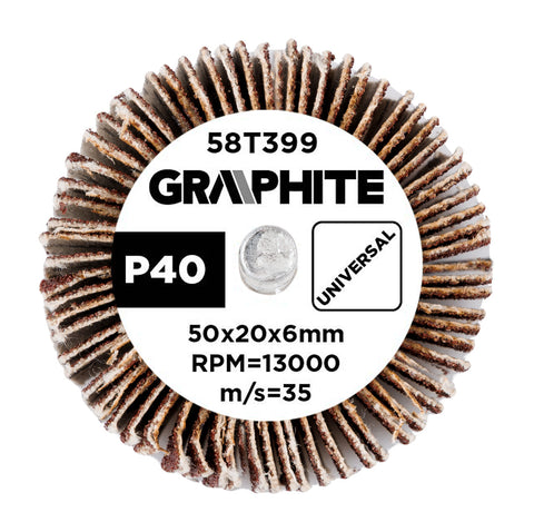 Csiszolókerék csapos 50x20x6mm, P40, min. rendelés: 3db