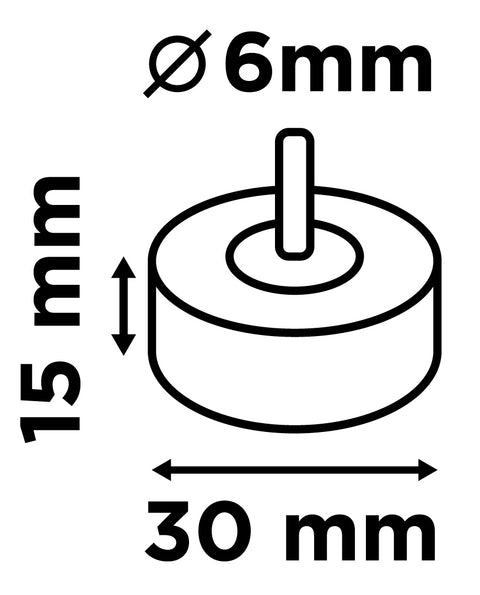 Csiszolókerék csapos 30x15x6mm, P120, min. rendelés: 3db