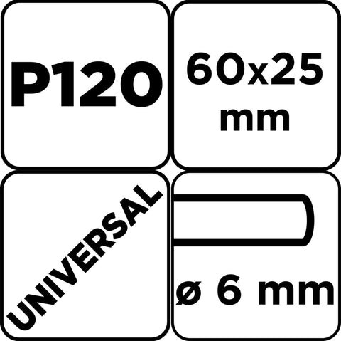 Csiszolókerék csapos 60x25x6mm, P120