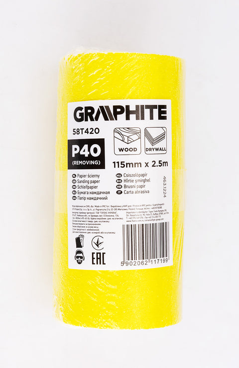 Csiszolópapír tekercs 2,5mx115mm, P40