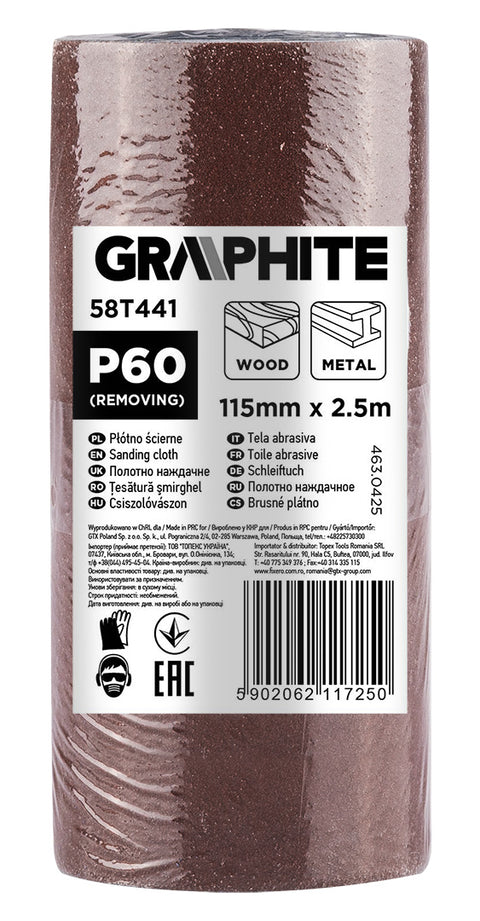 Csiszolóvászon tekercs 2,5mx115mm, P41