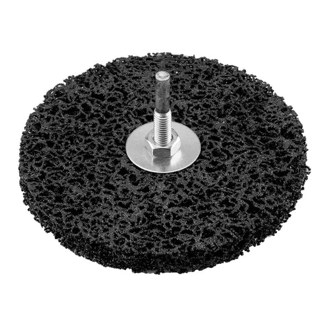 Tisztítókorong szilikon karbidos műanyag szálakkal, fémcsiszoláshoz, 125x14x6mm, csapos, fúrógépekhez