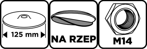 Rugalmas csiszolótányér, tépőzáras, 125mm, M14