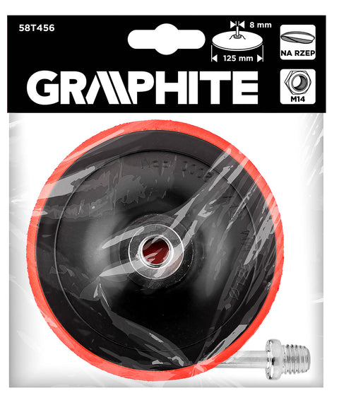 Rugalmas csiszolótányér, tépőzáras, 125mm, M14 + befogócsap