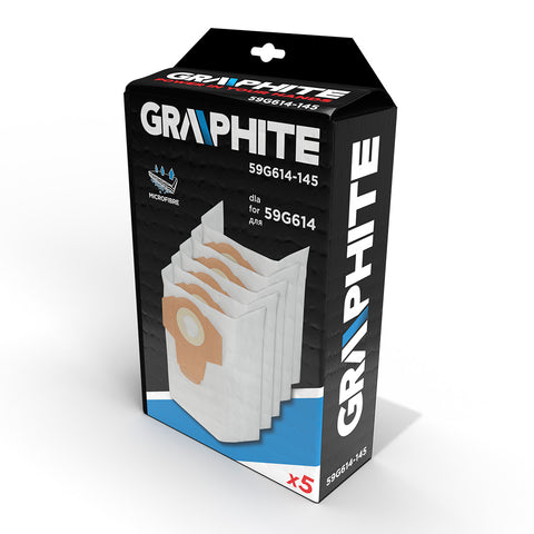 GRAPHITE 59G614-145 Porzsák, 59G614 porszívóhoz, 5 db