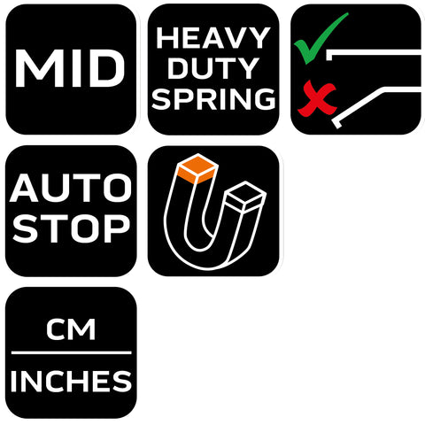 Mérőszalag 5m / 19 mm, mágneses, autostop, skála mm/inch