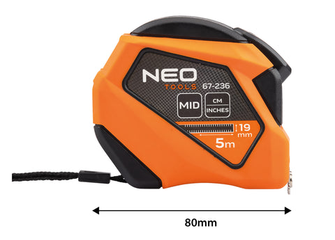 Mérőszalag 5m / 19 mm, mágneses, autostop, skála mm/inch