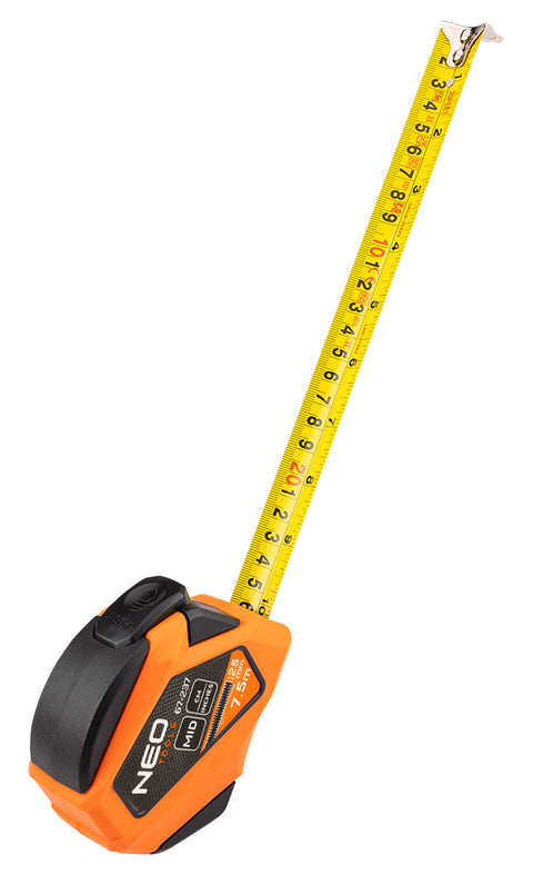 Mérőszalag 7,5m / 25 mm, mágneses, autostop, skála mm/inch