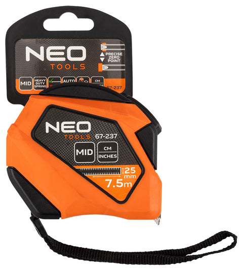 Mérőszalag 7,5m / 25 mm, mágneses, autostop, skála mm/inch