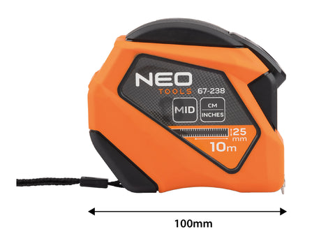 Mérőszalag 10m / 25 mm, mágneses, autostop, skála mm/inch