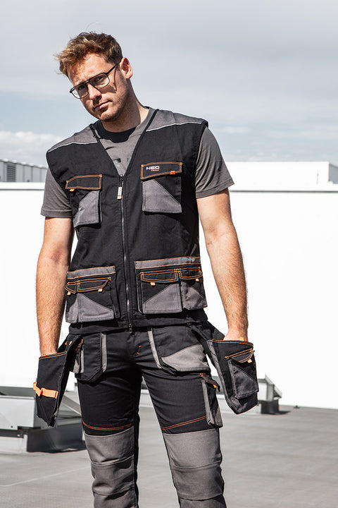 Munkamellény karcsúsított(slim fit), 60% pamut, 37% polyester, 3% elastane, 285 g/m2, több méretben