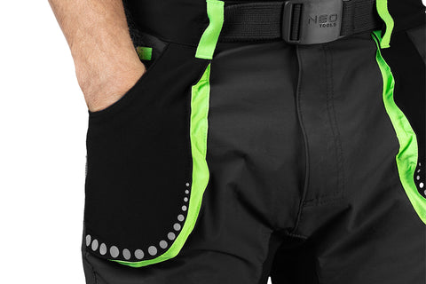 NEO TOOLS 81-277-XL Rövid munkanadrág, Prémium, 90% poliamid, 10% elsztán, 4 irányú sztreccs anyag, fekete, XL